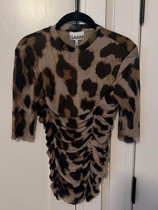 Ganni Tops - Ganni leopard print top with ruched detailing #leopardprint #ruched